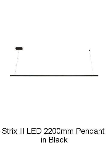 strix iii led 2200mm pendant in black