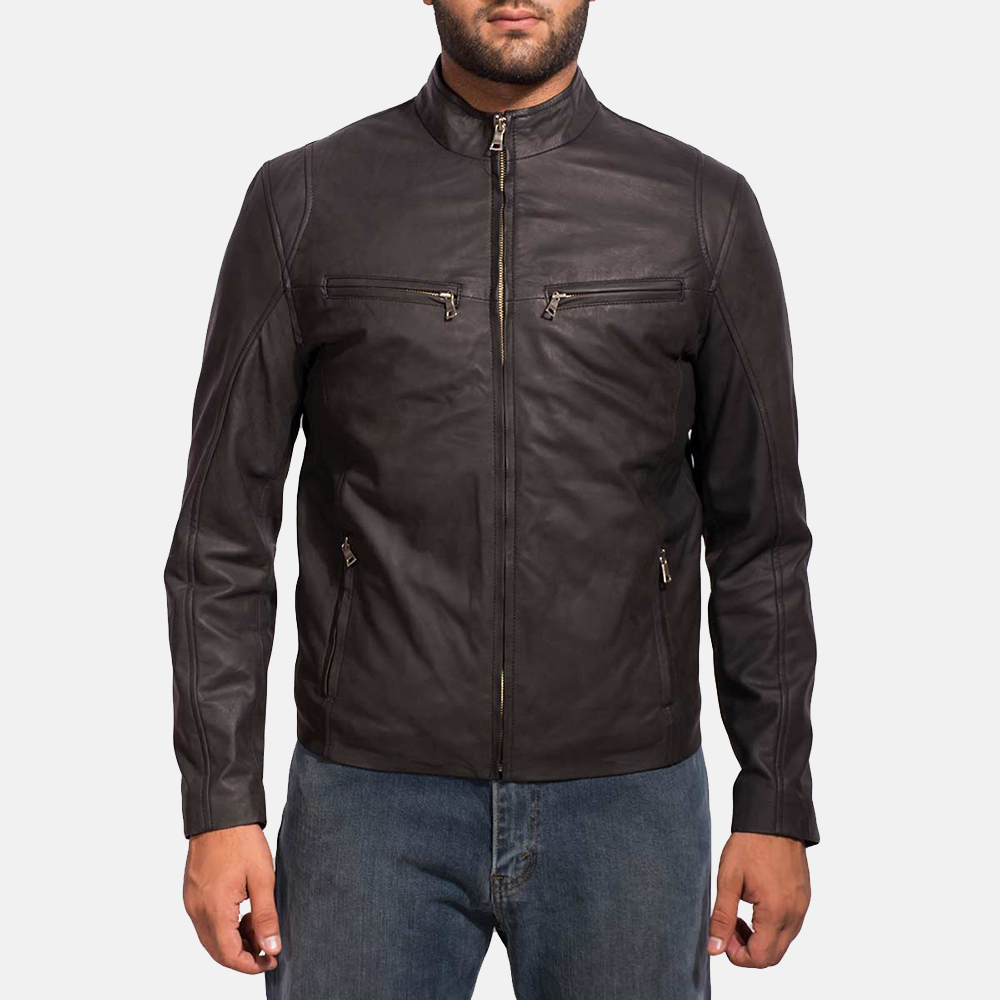 ionic black leather jacket