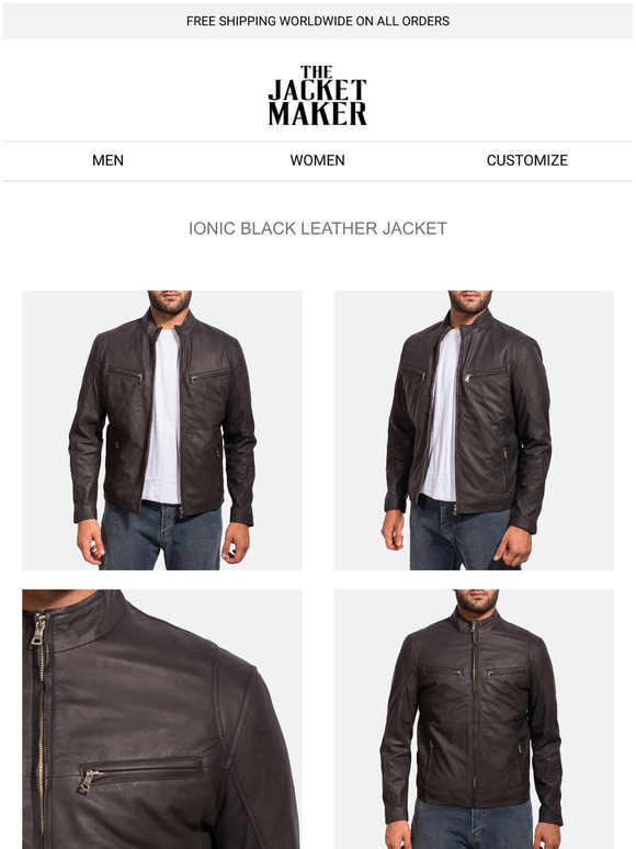 ionic black leather jacket