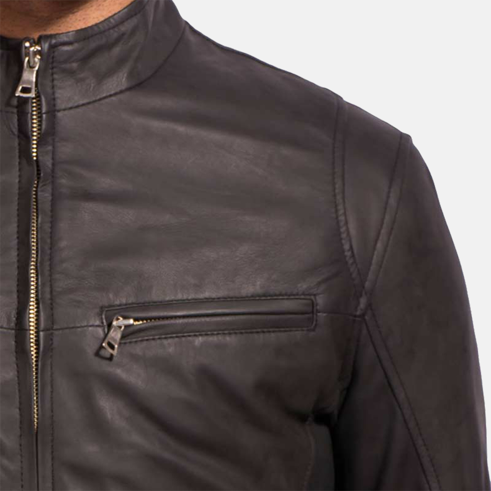 ionic black leather jacket