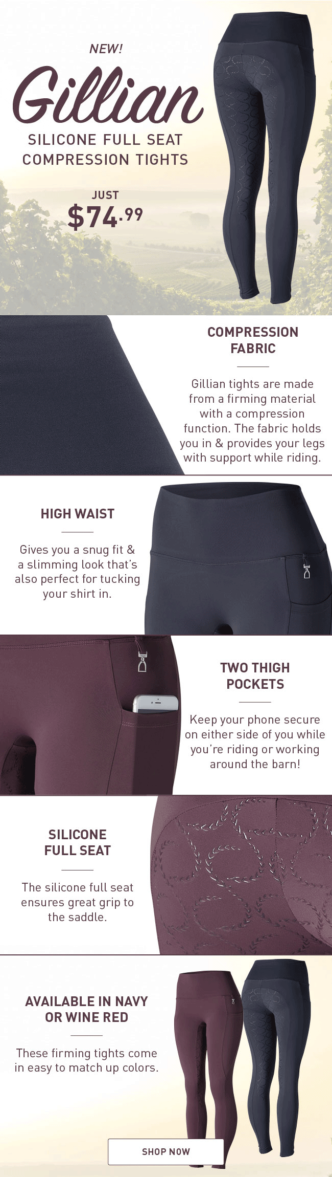 Horze Equestrian: NEW Gillian Compression Tights are a must-have for your  riding wardrobe!