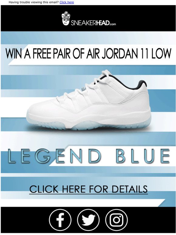 Be A Legend! Win A FREE Pair Of Air Jordan 11 Low Legend Blue!
