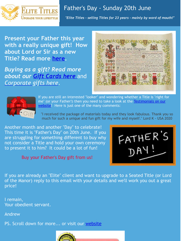 Father's Day at Elite Titles...