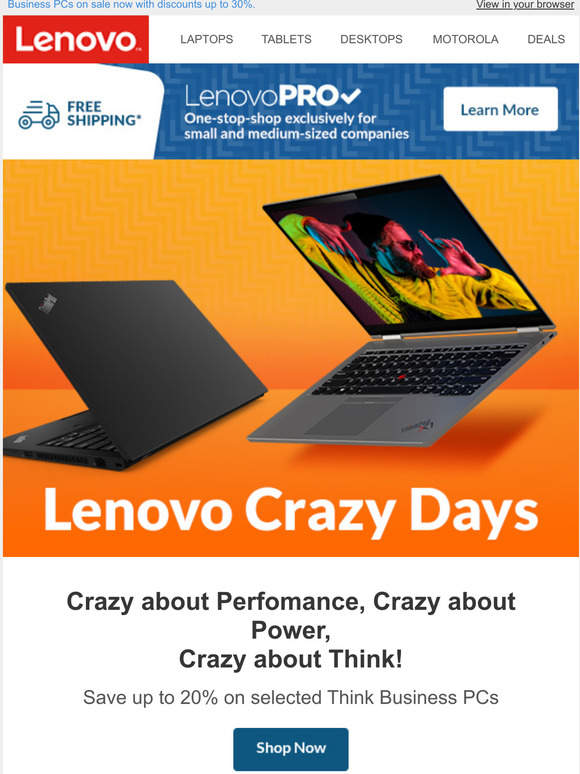 Lenovo Ireland The Lenovo Crazy Days Sale Just Started Milled