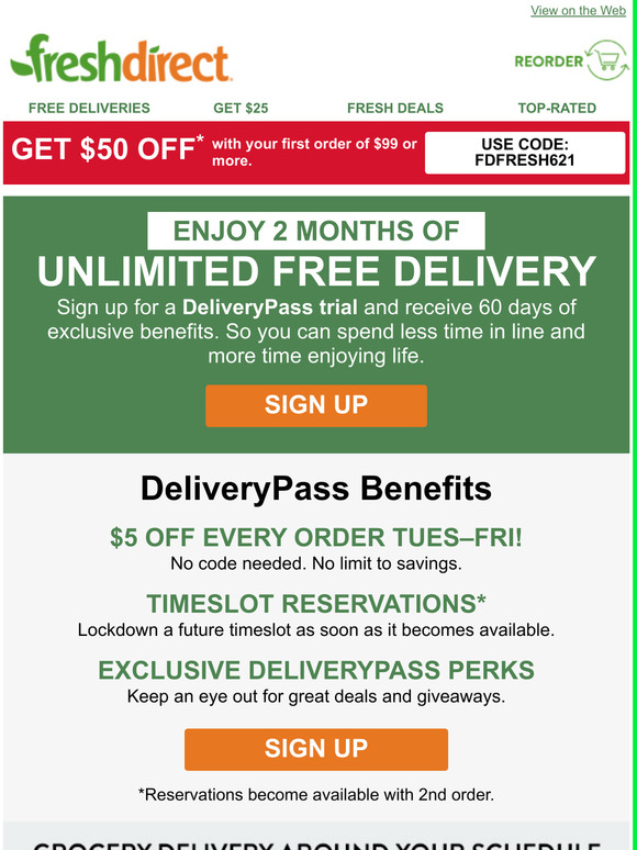 60-Day Free Trial To FreshDirect Grocery Delivery Service