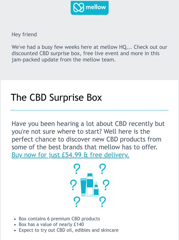  Save 85 on a CBD Surprise Box containing 6 premium products