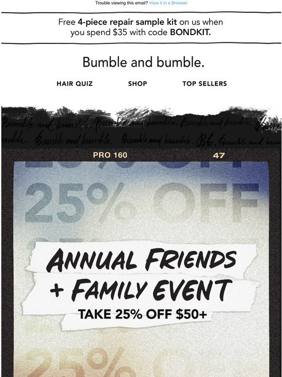 Bumble and Bumble: Take 25% off $50+ Stock up NOW | Milled