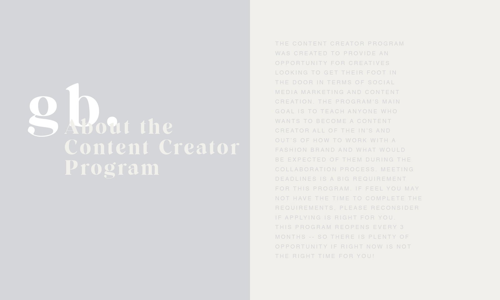 About the content creator program