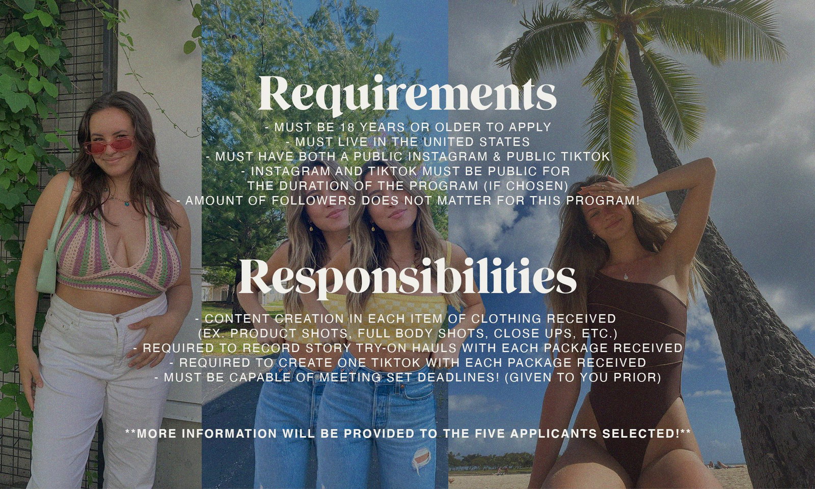 Requirements and responsibilities