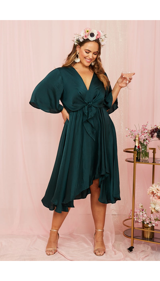 Helsinki Dress in Emerald Green