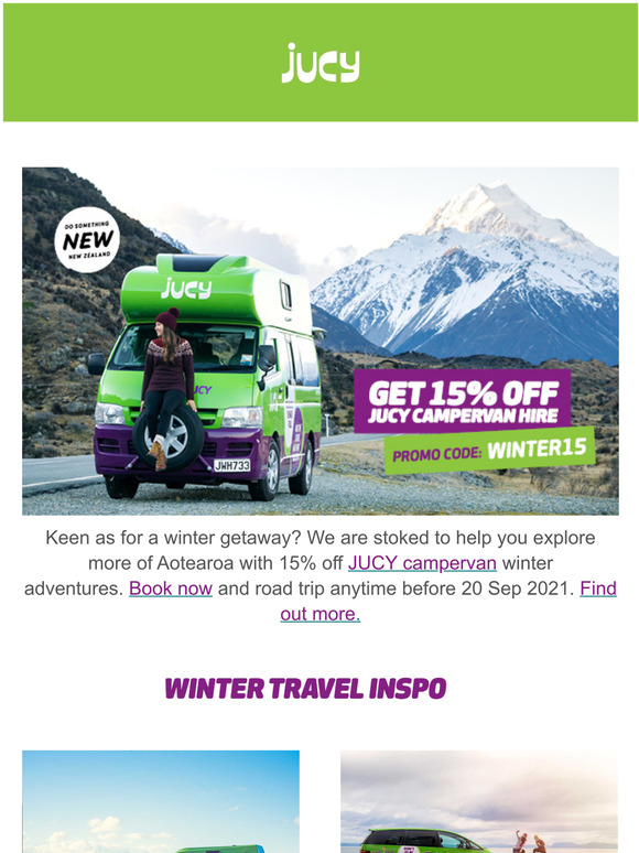 SAVE 15% OFF YOUR JUCY WINTER ROADIE!