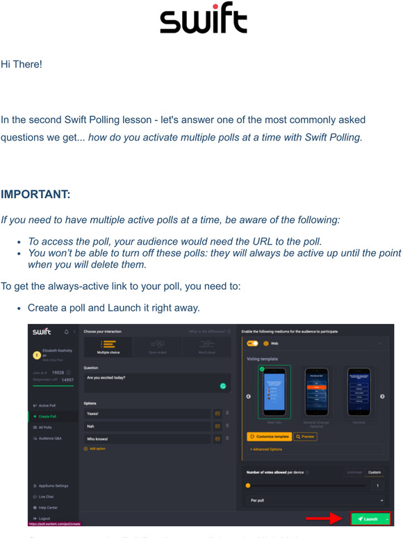 How do you activate multiple polls at a time with Swift Polling?