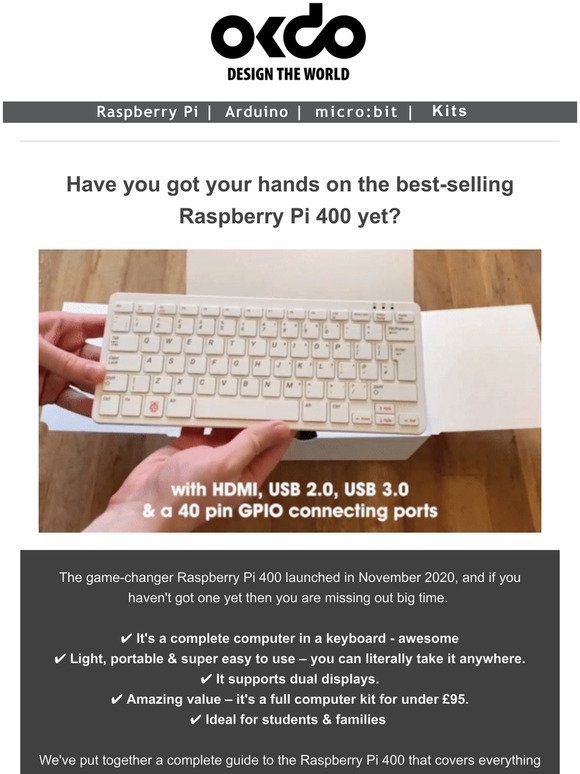 Have you got your Raspberry Pi 400 yet? Save 10% until midnight