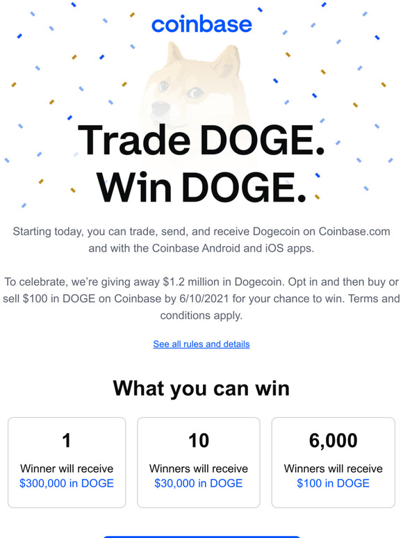 Coinbase dogecoin promotion winners