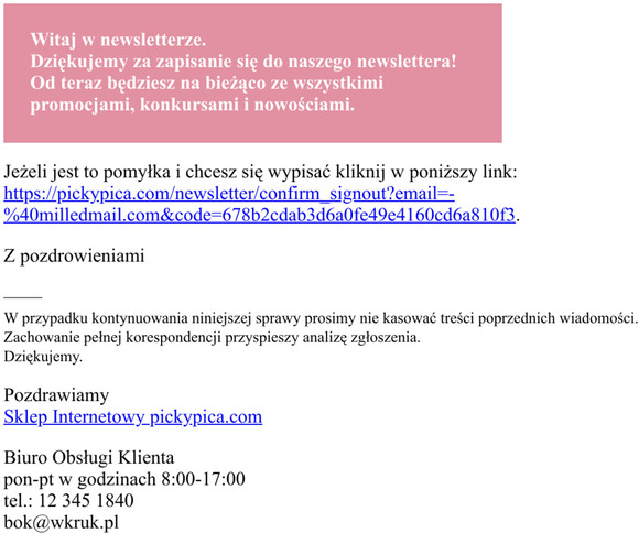 Twj adres jest ju aktywny