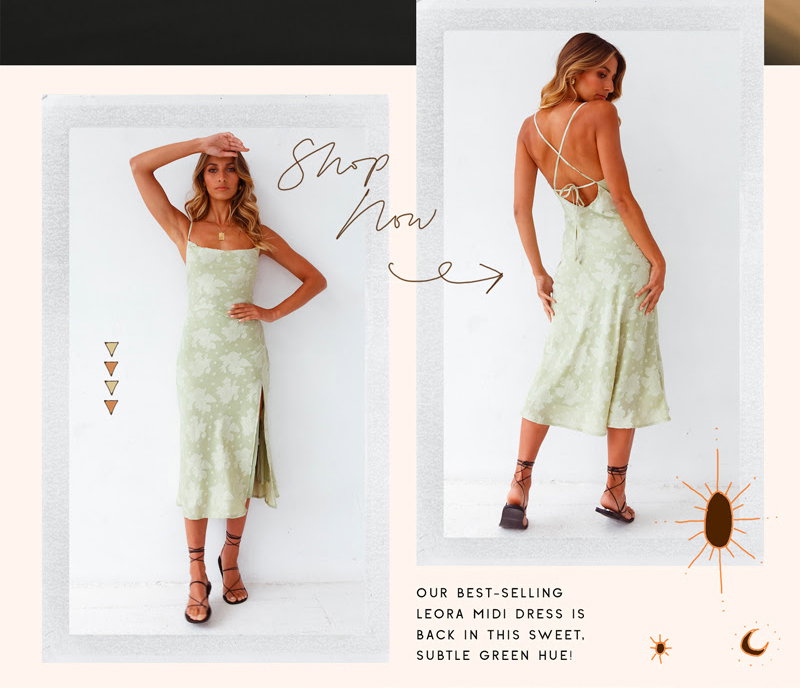 green emerald velvet dress Leora Midi Dress Green