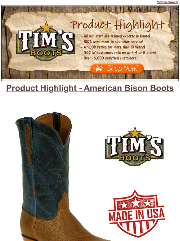 Product Highlight American Bison Boots Milled