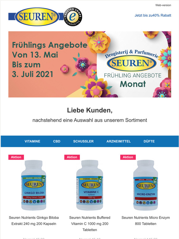 Frhlingsaktion   - Jetzt bis zu 40% Rabatt  - Seuren Health