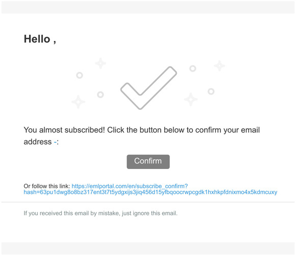 Confirm your subscribtion