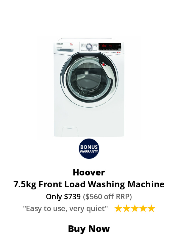 hoover 7.5 kg front load washing machine dxoa175ah1 aus