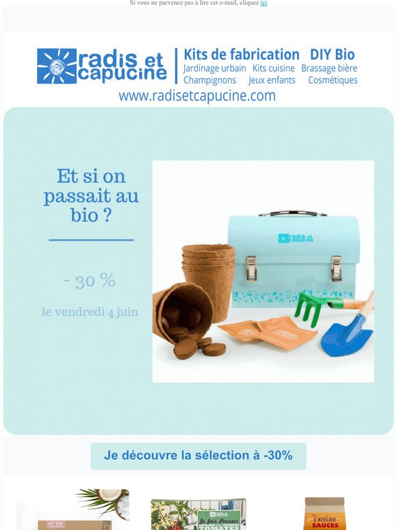 La journe du bio Radis et Capucine : -30% sur les produits bio vendredi 4 juin