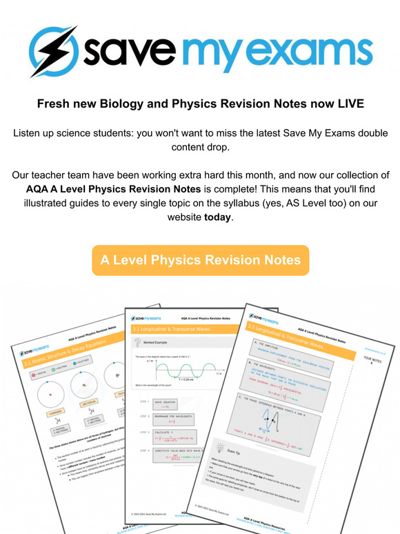 Save My Exams: NEW! Biology And Physics Revision Notes | Milled