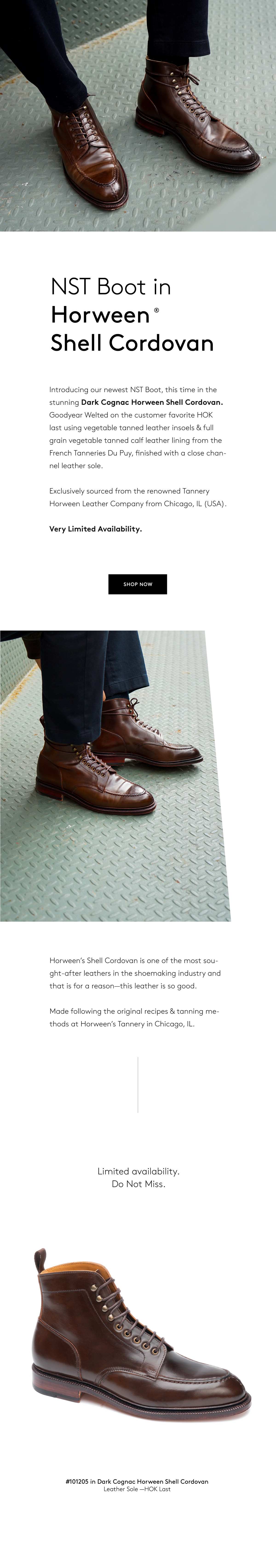 Meermin Shoes: Horween Shell Cordovan Dark Cognac NST Boot // Now Live ...