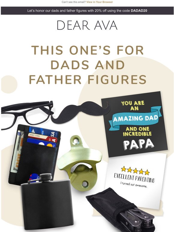 Get 20%OFF to celebrate Fathers Day 