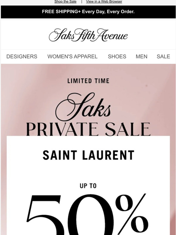 saks saint laurent private sale