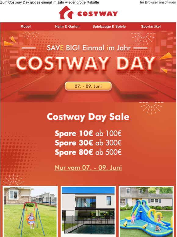 Costway COSTWAY DAY kommt, bis zu 80 sparen Milled