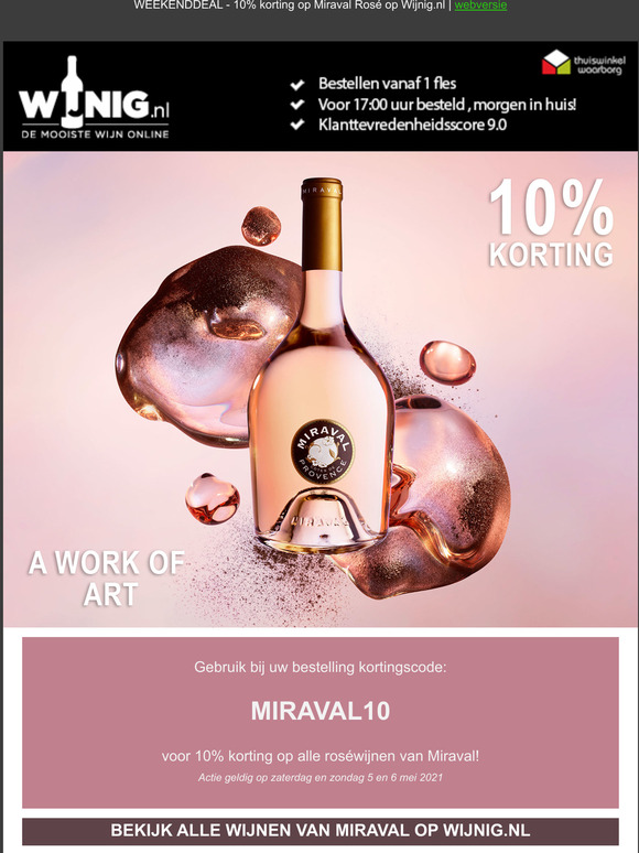 Weekenddeal - 10% korting op Miraval Ros