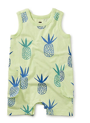 Cargo Pocket Tank Baby Romper - Pineapples in Portugal