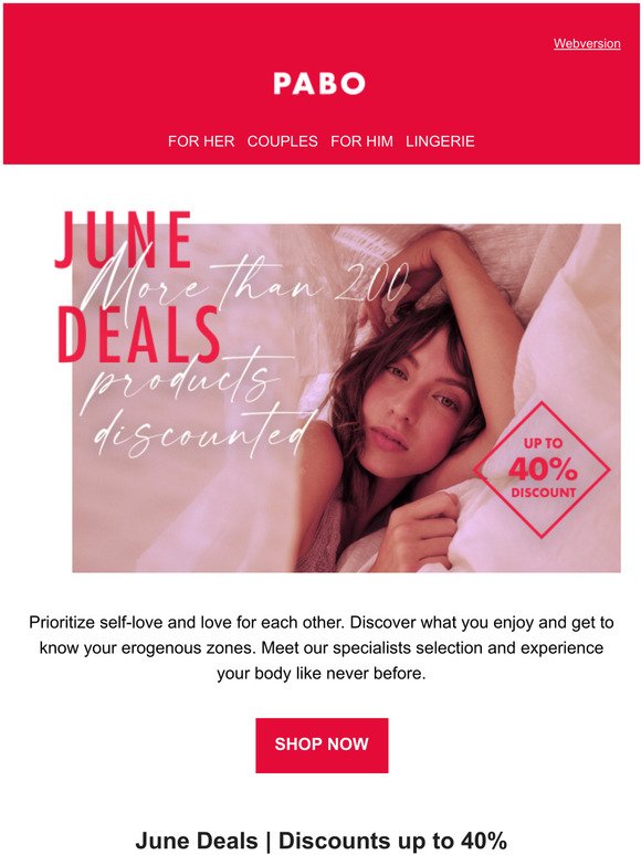 Save up to 40% on June Deals