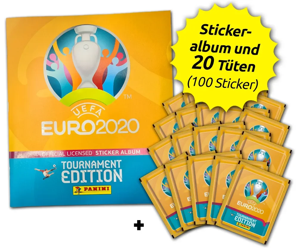 EURO 2020 Preview INTERNATIONALE AUSGABE Sticker 1 Display 60 Tüten Panini