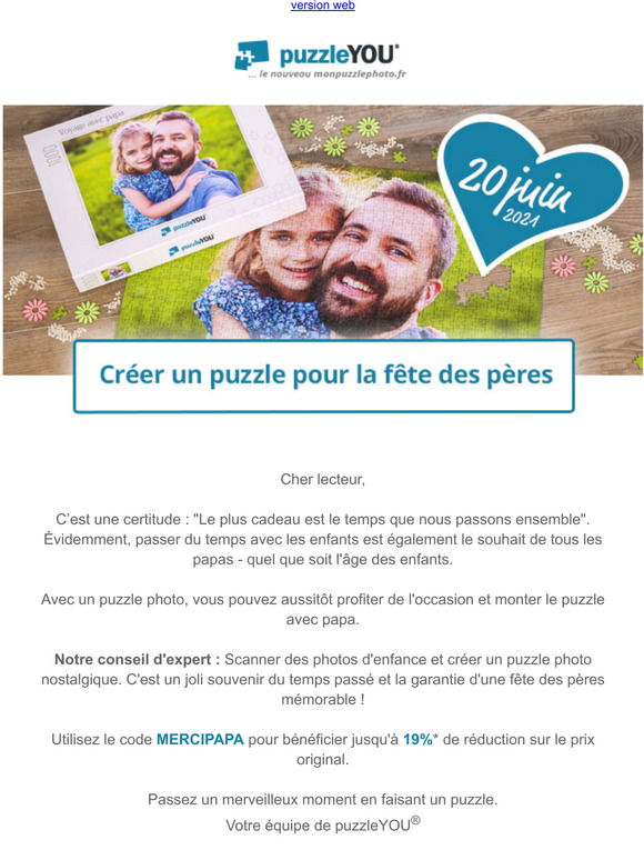 Jusqu' 19% de rduction - Puzzles pour la fte des pres