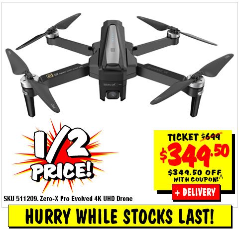 Jbhifi Com Au Exclusive 1 Day Only Coupon 1 2 Price Zero X Pro Drones Milled