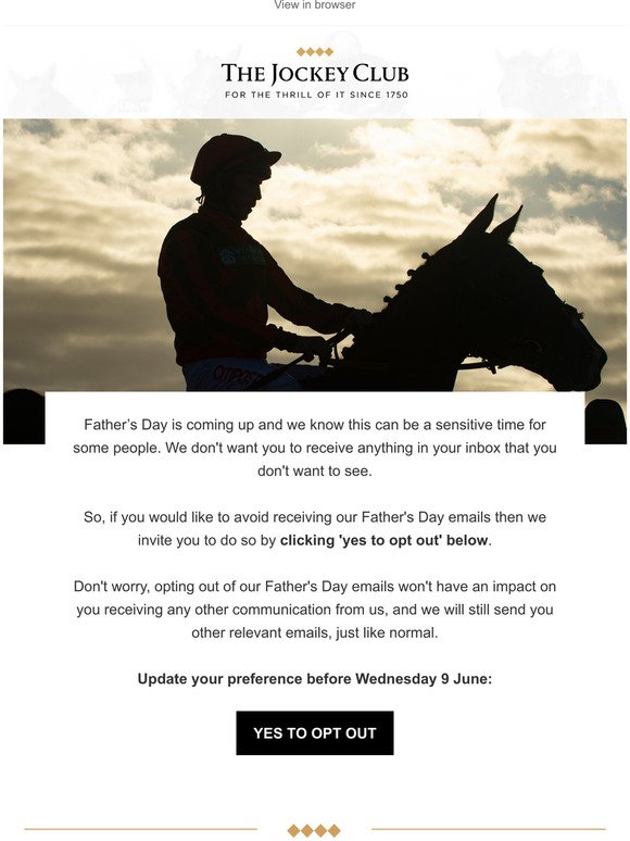 Don't want to receive Father's Day emails?