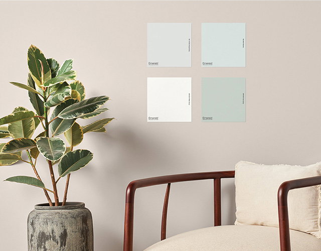 Image of Peel and Stick samples on a wall.