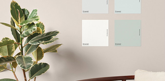 Image of Peel and Stick samples on a wall.