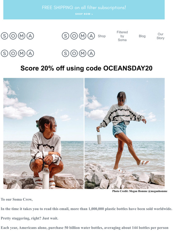 Save our oceans. Score 20% off!
