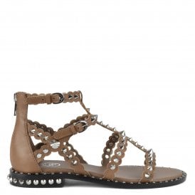 PIXEL Cage Sandals Chocolate Brown Leather