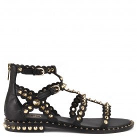PIXEL Cage Sandals Black Leather