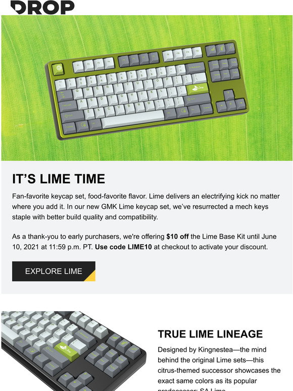 Drop: Top Off Your Keyboard With GMK Lime | Milled