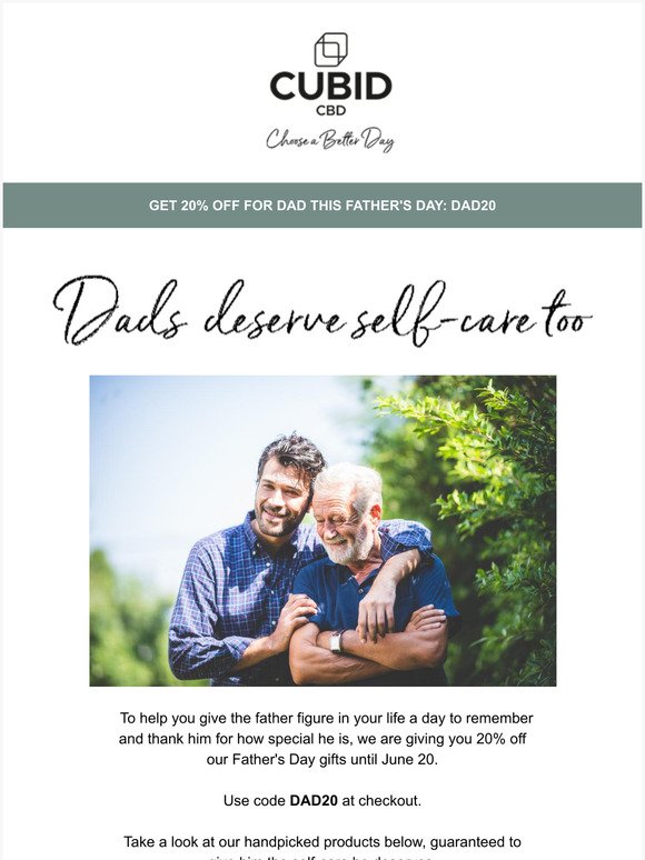 Get 20% off for Dad this Father's Day
