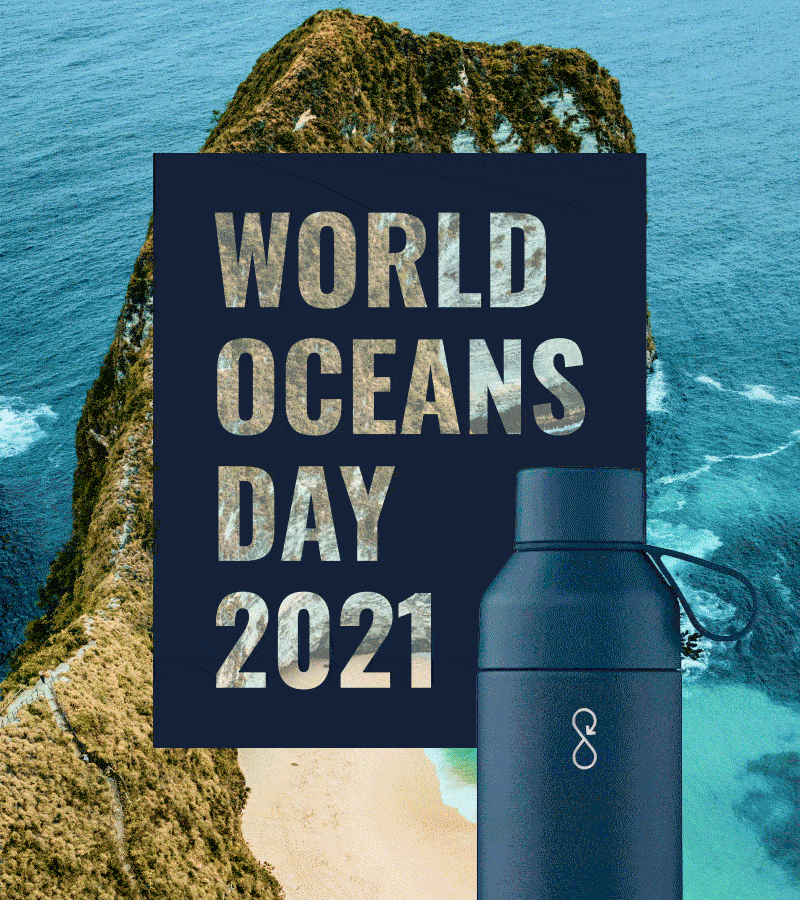 Ocean Bottle Happy World Oceans Day Milled