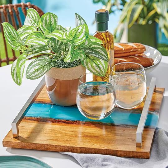 Resin River Serving Tray