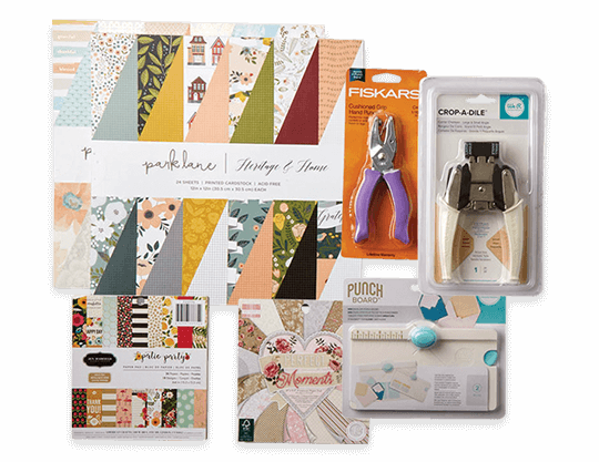 Papercrafting Embellishments, Stickers, Punches, Cutting Supplies, Open Stock Paper and Paper Stacks