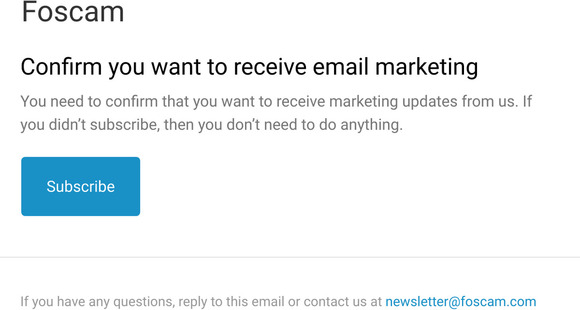 Confirm you want to receive email marketing