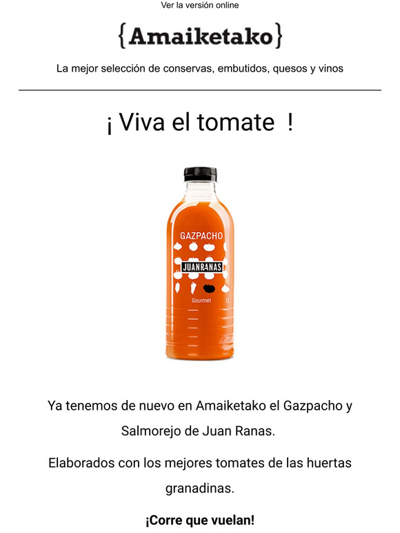  Vuelven el Salmorejo y Gazpacho de Juan Ranas !