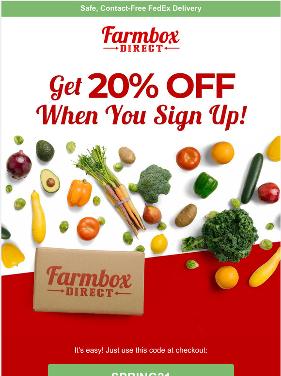  How about 20% OFF your first fresh produce delivery?
